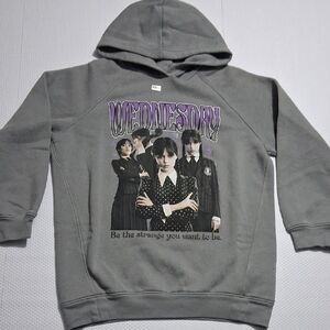 Gray Graphic Hoodie Wednesday